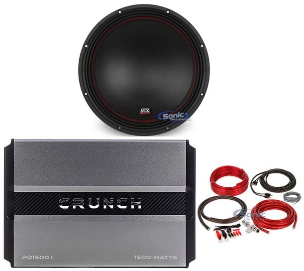 MTX 5512-22 12" 800 Watt DVC 2-ohm Car Audio Subwoofer+Mono Amplifier+Amp Kit Image 1