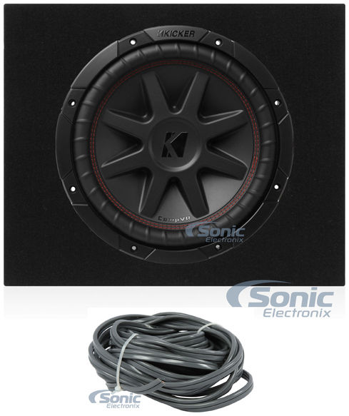Kicker 43CVR124 COMPVR 12" 800 Watt Subwoofer+Sealed Sub Box Enclosure CVR12-4 Image 1