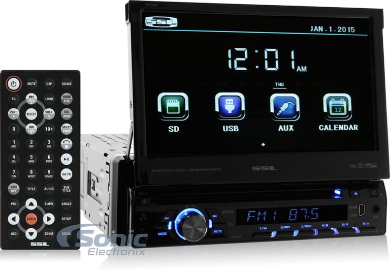 SSL SD726MB 1-Din 7" In-Dash DVD Monitor Receiver w/Bluetooth USB/SD/AUX+Camera Image 2