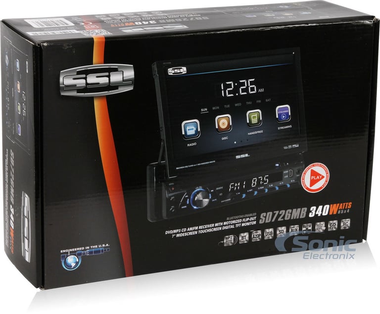 SSL SD726MB 1-Din 7" In-Dash DVD Monitor Receiver w/Bluetooth USB/SD/AUX+Camera Image 3