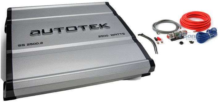 Autotek SS2500.2 Super Sport 2500w 2-Channel Car Amplifier Class A/B + Amp Kit Image 1