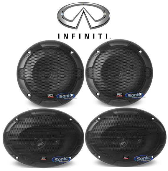 MTX Front+Rear Speaker Replacement For 2005-2007 INFINITI G35 Image 1