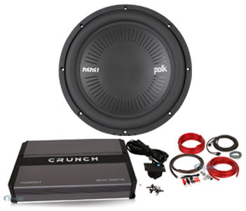 Polk Audio MM 1242 DVC 12&rdquo; 1260w Car Audio Subwoofer Sub+Mono Amplifier+Amp Kit Image 1