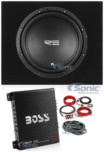 RE Audio REX12S4 V2 12" 200W RMS Car Subwoofer+Sealed Sub Box+Amplifier+Amp Kit Image 1