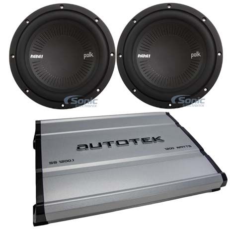 (2) Polk Audio MM842DVC 8&rdquo; 1800 Watt Car Subwoofers Subs+Mono Amplifier Image 1