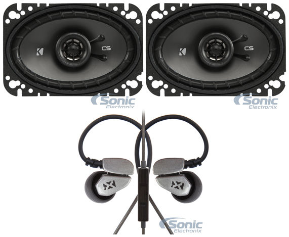 Pair KICKER 43CSC464 4x6" 300 Watt Car Audio Earbuds CSC464+Earbuds! Image 1
