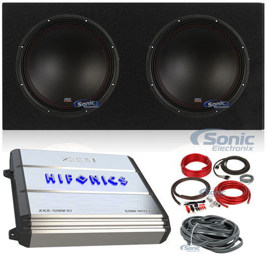 (2) MTX 3512-02 12" 1000w Car Subwoofers+Sealed Sub Box+Mono Amplifier+Amp Kit Image 1