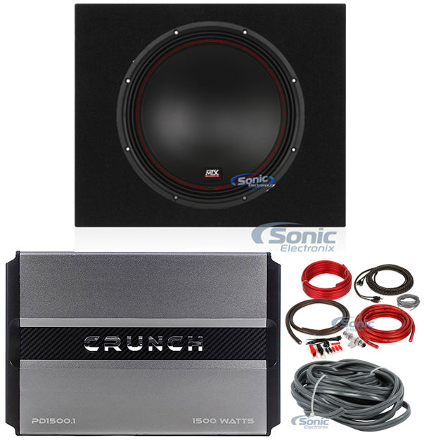 MTX 5512-44 12" 800w Subwoofer+Free Sealed Enclosure + Mono Amplifier + Amp Kit Image 1