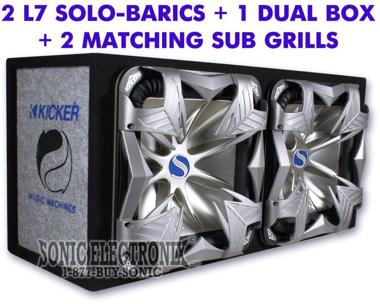 Kicker Dual 10" L7 Combo: (2) S10L7 Subs, + (1) Box + (2) L7 Grills Image 1