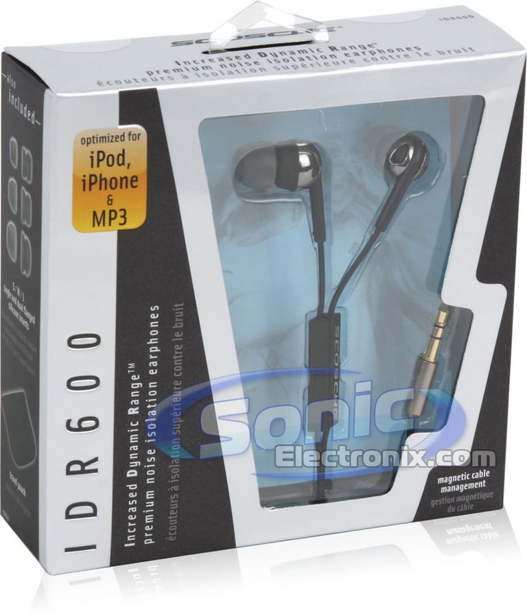 Scosche IDR600 Noise-Isolating In-Ear Headphones/Earbuds (Black) Image 4
