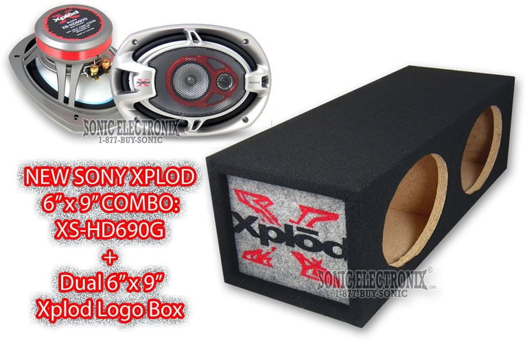 Sony XS-HD690G 6" x 9" Speakers + Dual 6" x 9" Xplod Logo Box Image 1
