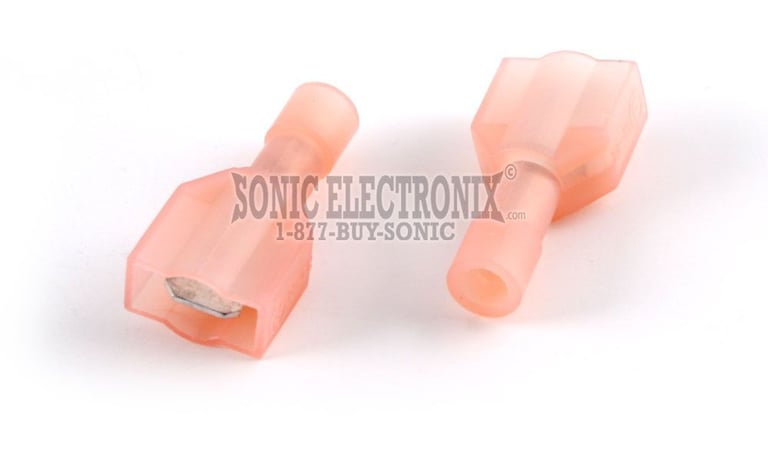 Male Insulated Quick Disconnect RED Connectors .250" 22-18G (100 Pack) Image 1