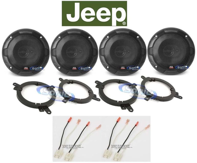 MTX 6.5" Front+Rear Speaker Replacement Kit For 1996-1998 Jeep Grand Cherokee Image 1