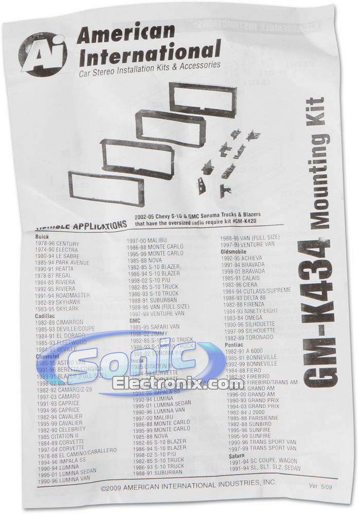 American International GM-K434 Dash Kit Image 2