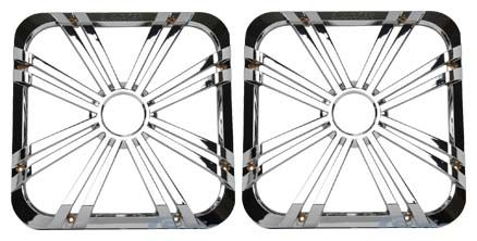 2) Kicker 11L712GLCR 12" Chrome Grilles w/LEDs For Solo Baric 11S12L7 Subwoofers Image 1