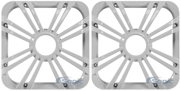 2) Kicker 11L712GLW 12" White Grilles w/LEDs For SoloBaric 11S12L7 Subwoofers Image 1