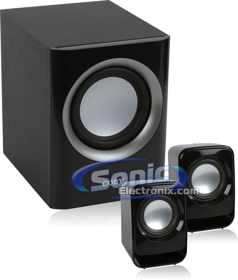 Coby CSMP67 (CS-MP67) 50-Watt High Performance 2.1 MP3 Speakers Image 1