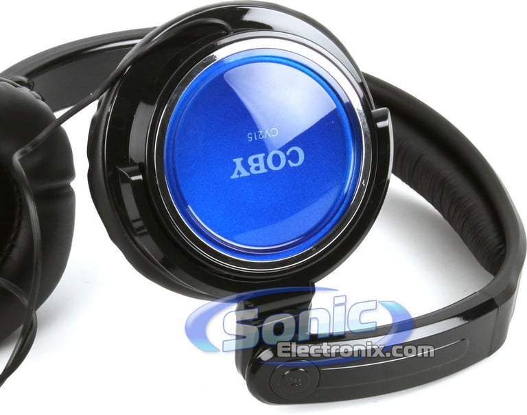 Coby CV215BLU (Blue)) Jammerz In-Ear/Ear-Bud & On-Ear Headphone 2-In-1 Combo Image 4