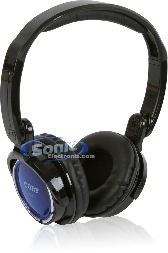 Coby CV215BLU (Blue)) Jammerz In-Ear/Ear-Bud & On-Ear Headphone 2-In-1 Combo Image 2