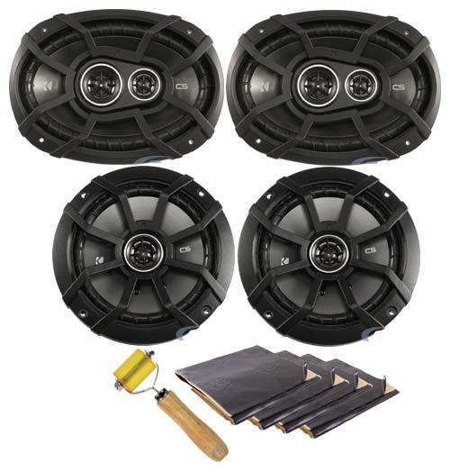 (2) Kicker 43CSC654 6.5"+(2) 43CSC6934 6x9" Car Audio Speakers + Rockmat Image 1