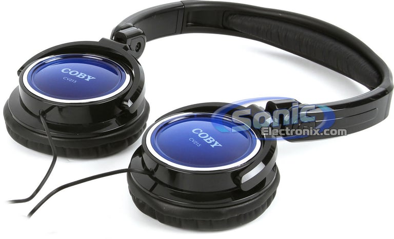 Coby CV215BLU (Blue)) Jammerz In-Ear/Ear-Bud & On-Ear Headphone 2-In-1 Combo Image 3