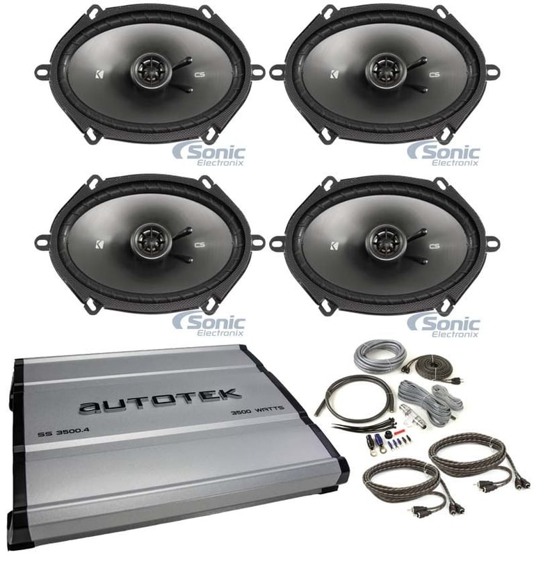 4) Kicker 43CSC684 CS68 6x8" 450w Car Audio Speakers+4-Channel Amplifier+Amp Kit Image 1
