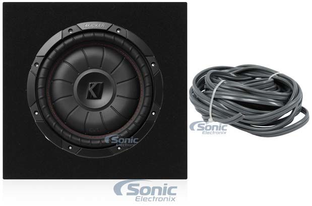 Kicker 43CVT104 COMPVT 800w 10" Shallow Slim Car/Truck Subwoofer+Sealed Sub Box Image 1