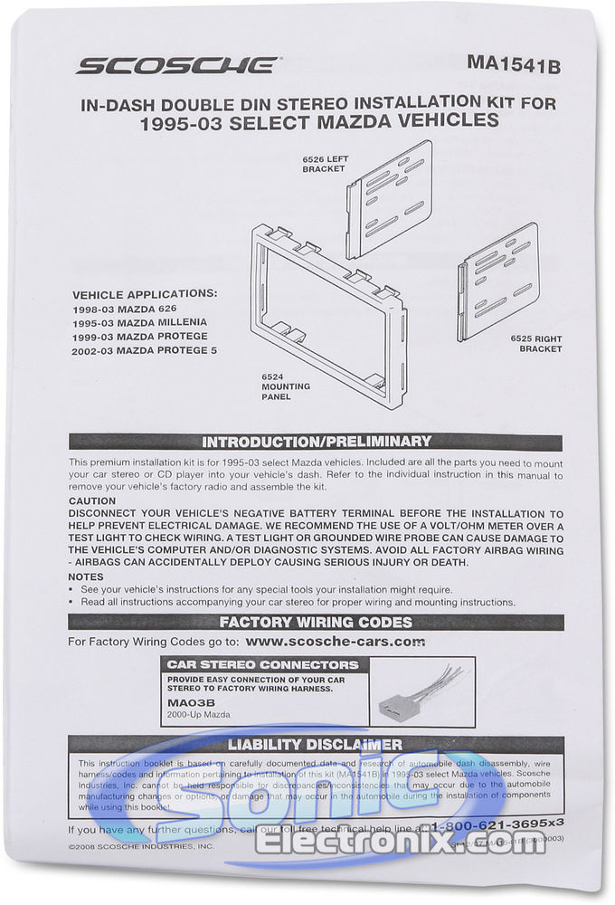 Scosche MA1541B / MA1541 Dash Kit Image 2