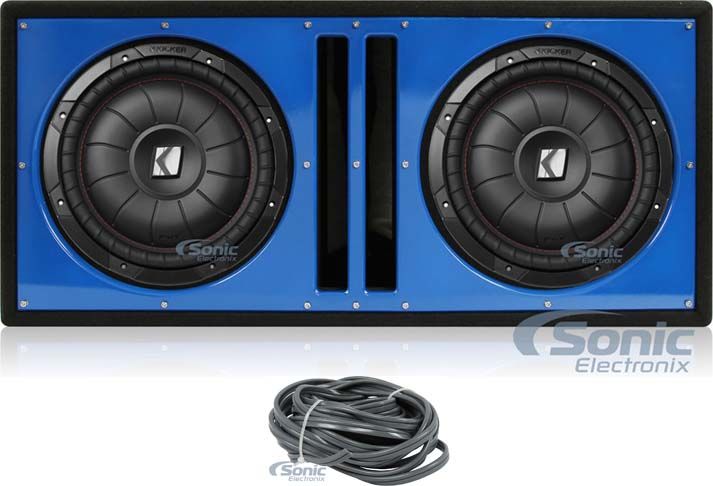 (2) Kicker 43CVT122 COMPVT 12" 1600 Watt Car Subwoofers+Vented Sub Box Enclosure Image 1
