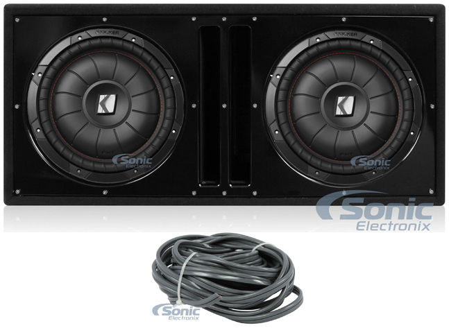 (2) Kicker 43CVT124 COMPVT 12" 1600 Watt Car Subwoofers+Vented Sub Box Enclosure Image 1