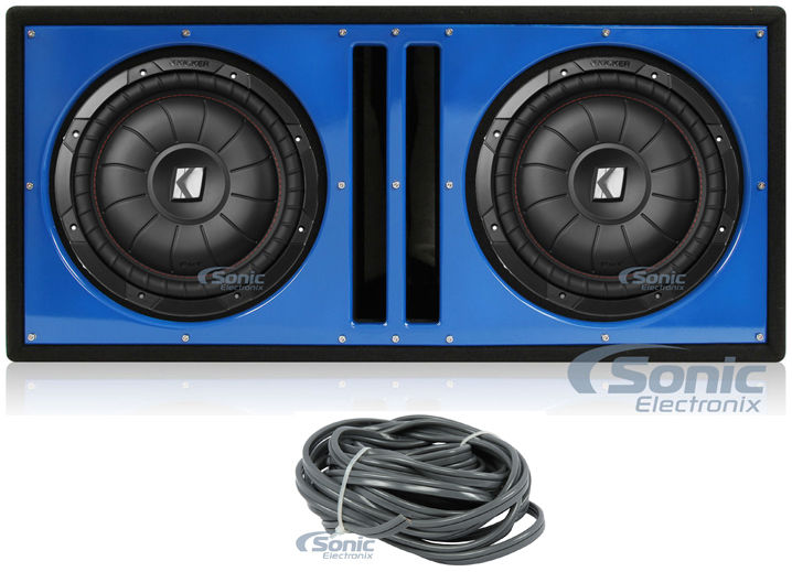 (2) Kicker 43CVT124 COMPVT 12" 1600 Watt Car Subwoofers+Vented Sub Box Enclosure Image 1