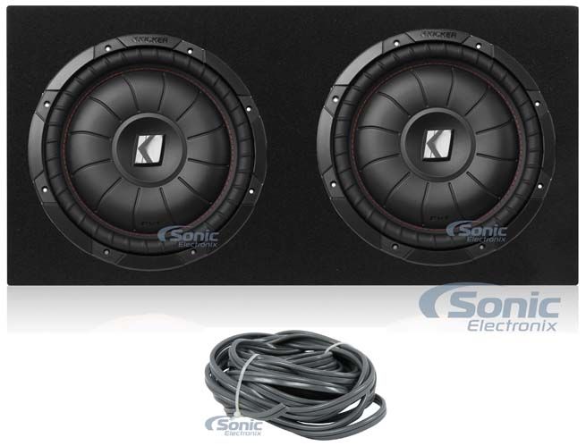 (2) Kicker 43CVT124 COMPVT 12" 1600 Watt Car Subwoofers+Sealed Sub Box Enclosure Image 1