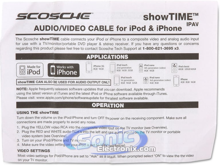 Scosche IPAV sneakPEEK iPad/iPhone/iPod Audio Video Cable Adapter Image 4