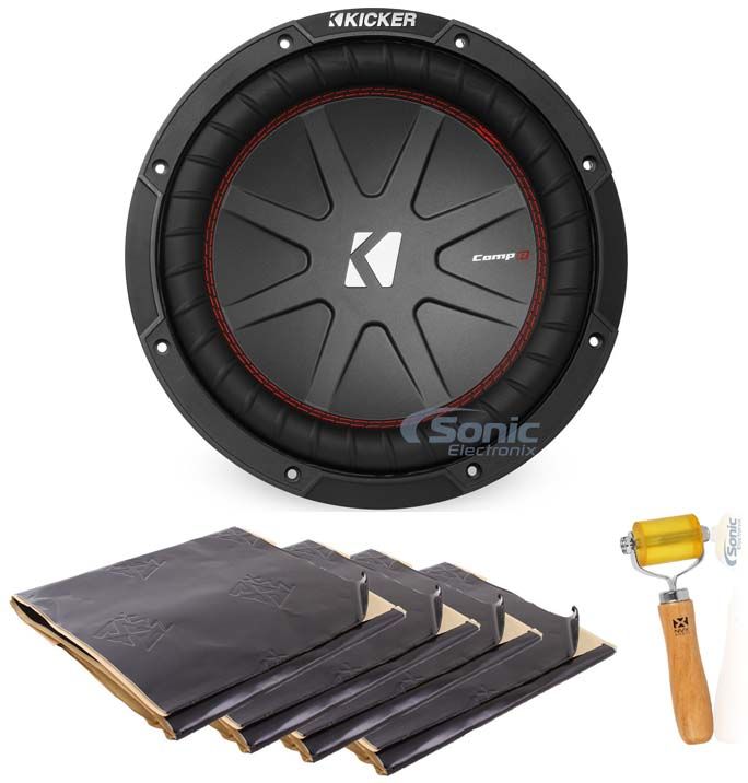 Kicker 43CWR104 COMPR10 10" 800w DVC 4-Ohm Car Subwoofer + Sound Dampening Image 1