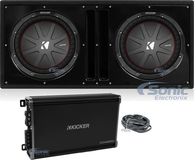 (2) Kicker 43CWR122 12" 2000w Car Subwoofers+CXA1200.1 Amplifier+Vented Sub Box Image 1