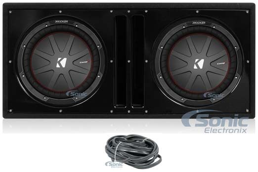 (2) Kicker 43CWR122 COMPR12 2000 Watt 12" Car Subwoofer+Vented Sub Box Enclosure Image 1