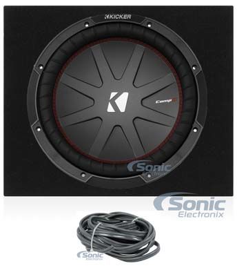 Kicker 43CWR122 COMPR12 1000 Watt 12" Car Subwoofer+Free Sub Enclosure + Wire Image 1