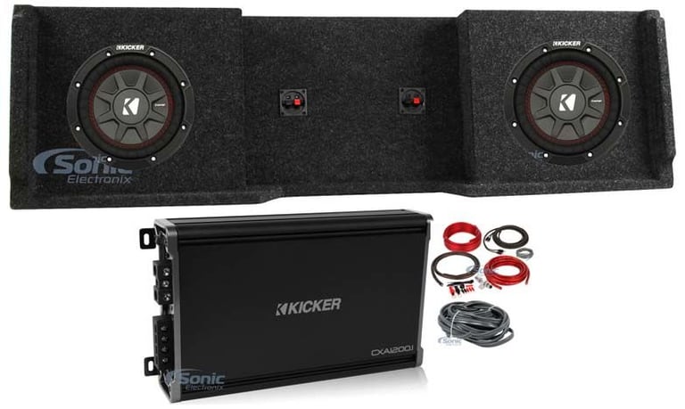 10" Kicker Subwoofers+Mono Amplifier+Sub Box Enclosure For 99-06 GMC/Chevy Xcab Image 1