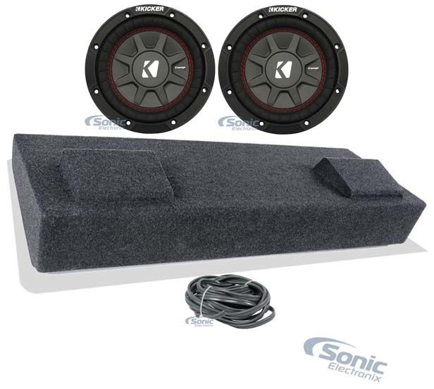 (2) Kicker 10" Subwoofers + Sub Box For 2014-Up GMC/Chevy Sierra/Silverado Image 1