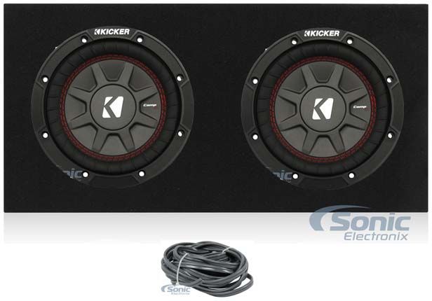 2) Kicker 43CWRT102 10" Car Subwoofers+Sealed Sub Box Enclosure 1600W DVC 2 Ohm Image 1