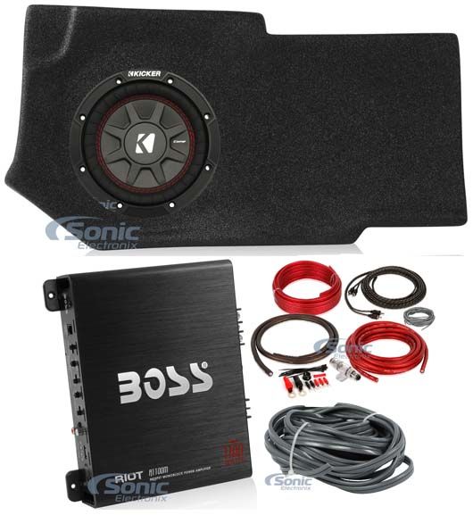 Sub Box Enclosure+Kicker 10" Subwoofer+Amplifier For 2002-Up Dodge Ram Quad Cab Image 1