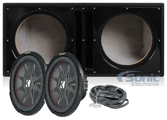 (2) Kicker 43CWRT121 COMPRT12 12" 2000W Car Subwoofers+Vented Sub Box Enclosure Image 1
