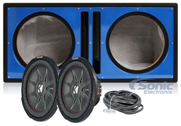 (2) Kicker 43CWRT121 COMPRT12 12" 2000W Car Subwoofers+Vented Sub Box Enclosure Image 1