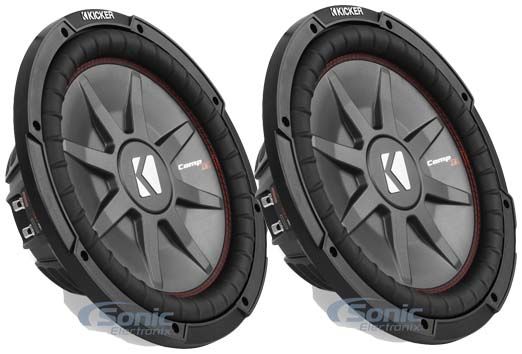 (2) Kicker 43CWRT122 COMPRT12 2000W 12" DVC 2-Ohm Shallow Car Subwoofers Subs Image 1