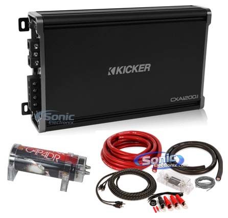 Kicker 43CXA12001 CXA1200.1 1200W RMS Mono Car Audio Amplifier+Amp Kit Package Image 1