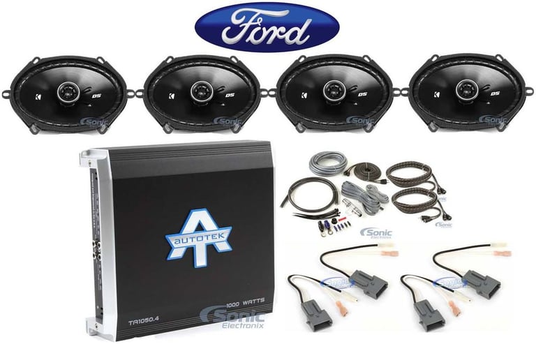 Kicker 6x8" Factory Speaker Replacement Kit+4-Ch Amp For 1998-01 Ford Explorer Image 1