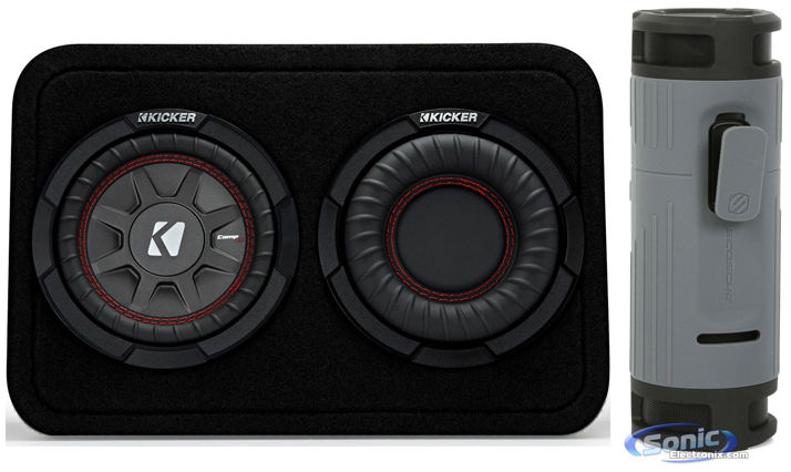 Kicker 43TCWRT672 CompRT 6.75" 300w Shallow Subwoofer+Wireless Bluetooth Speaker Image 1