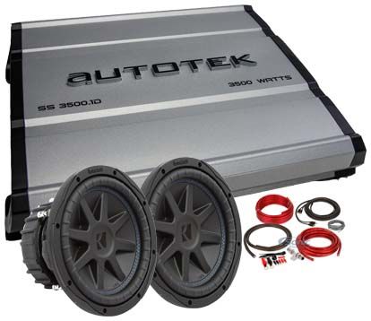 (2) Kicker 44CVX102 CVX 10" 2400w Comp VX Car Subwoofers+Mono Amplifier+Amp Kit Image 1
