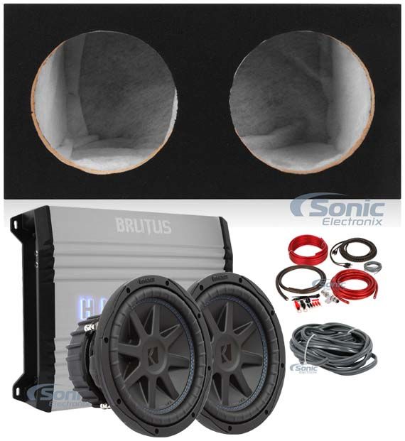 (2) Kicker 44CVX102 CVX 10" Subwoofers+Vented Sub Enclosure+Amplifier+Amp Kit Image 1