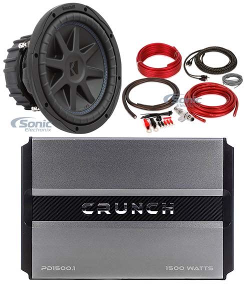 Kicker 44CVX104 CVX 10" Comp VX 600w RMS Car Subwoofer+Mono Amplifier+Amp Kit Image 1